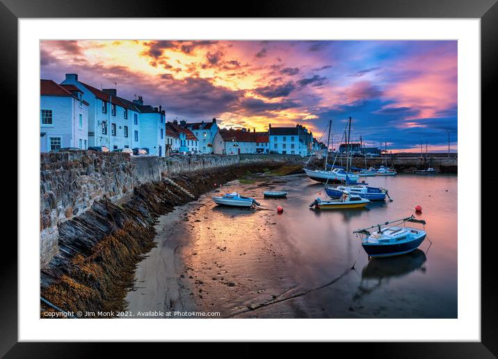 St Monans Harbour Framed Mounted Print by Jim Monk