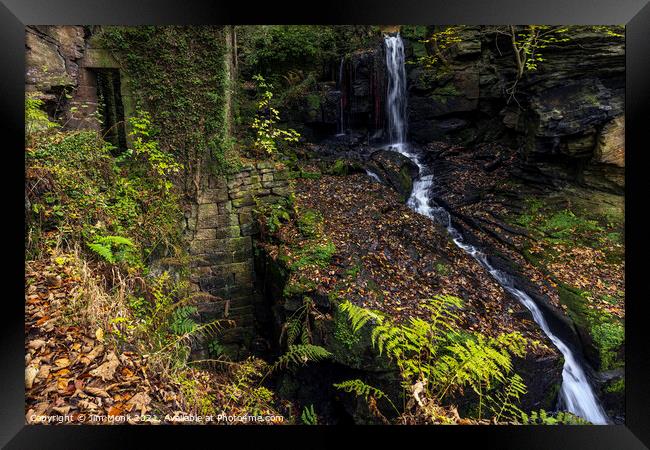 Lumsdale Falls in Derbyshire Framed Print by Jim Monk