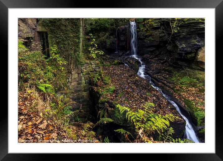 Lumsdale Falls in Derbyshire Framed Mounted Print by Jim Monk