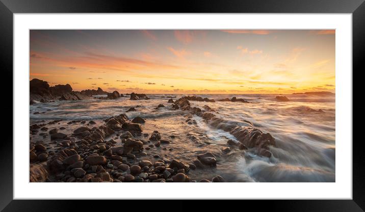 Bude Sunset Framed Mounted Print by Jim Monk
