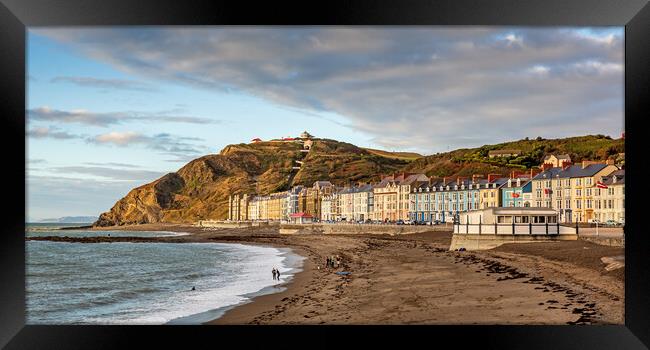 North Beach and Seafront, Aberystwyth Framed Print by Jim Monk