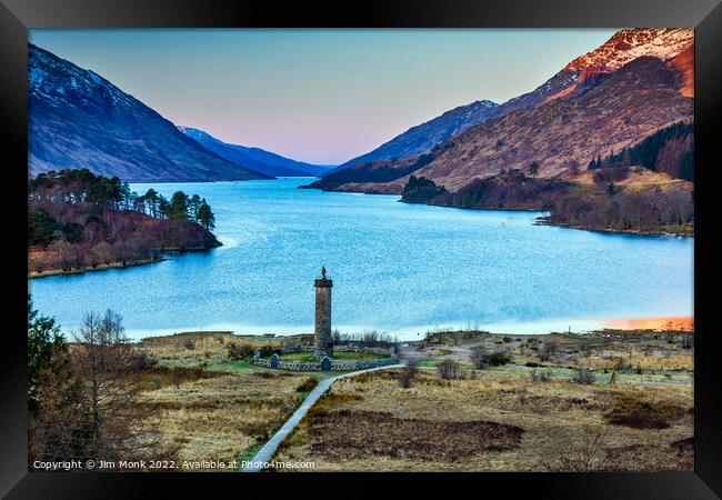 The Glenfinnan Monument and Loch Shiel Framed Print by Jim Monk