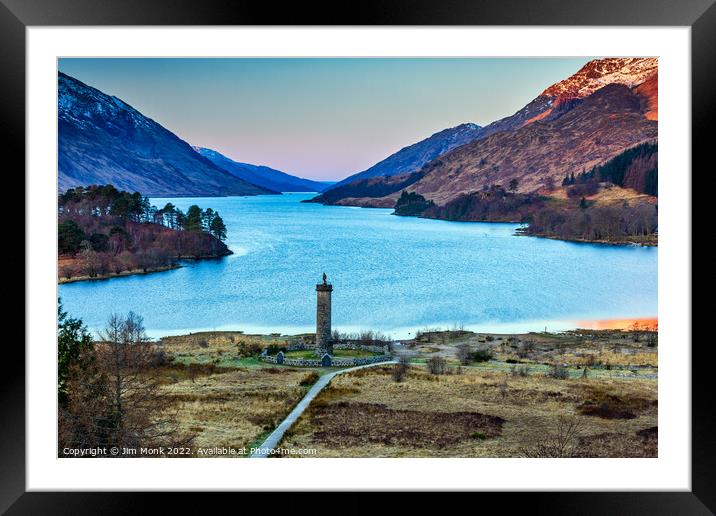 The Glenfinnan Monument and Loch Shiel Framed Mounted Print by Jim Monk