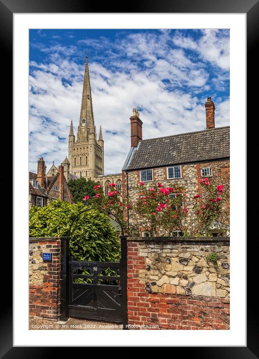 Cathedral Close in Norwich   Framed Mounted Print by Jim Monk