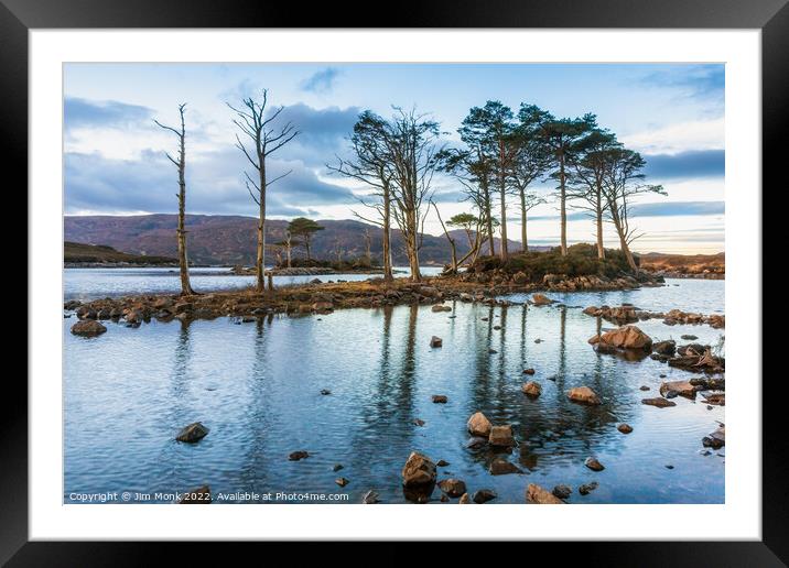 Pine Tree Island Framed Mounted Print by Jim Monk