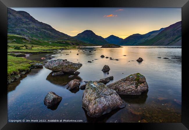 Wast Water Sunrise Framed Print by Jim Monk