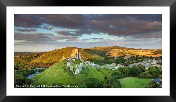 Corfe Castle in Dorset Framed Mounted Print by Jim Monk