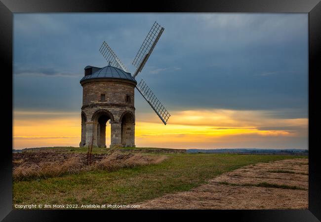 Chesterton Windmill Sunset Framed Print by Jim Monk