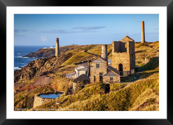 Levant Mine, West Cornwall Framed Mounted Print by Jim Monk