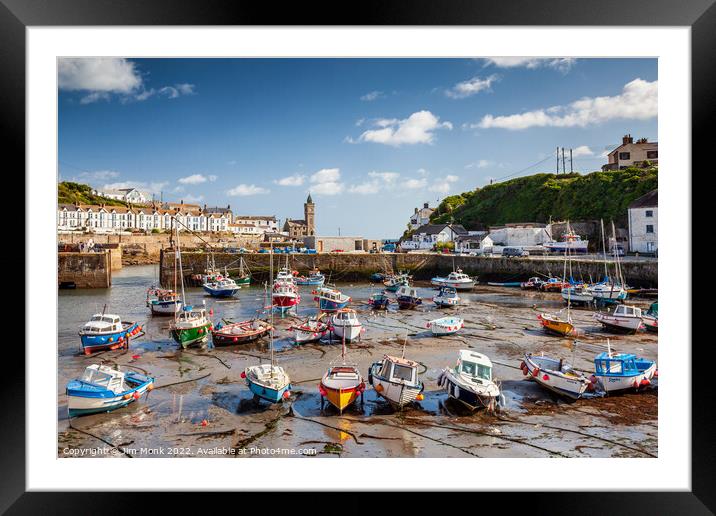 Porthleven Harbour in Cornwall Framed Mounted Print by Jim Monk
