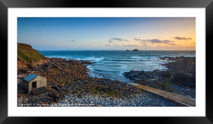 Priest Cove Sunset Framed Mounted Print by Jim Monk