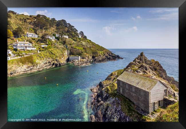 The Harbour Mouth, Polperro Framed Print by Jim Monk