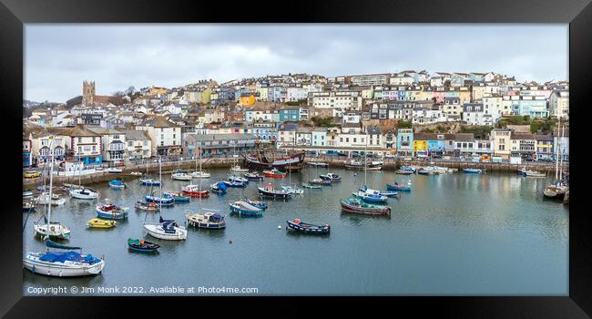  Brixham Harbour View Framed Print by Jim Monk