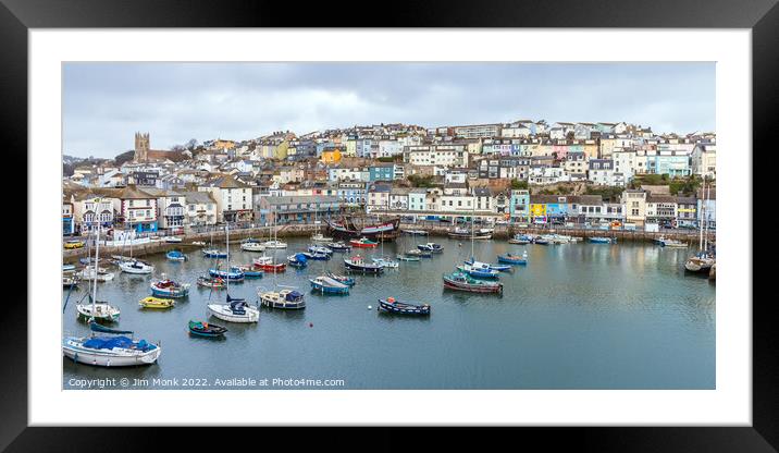  Brixham Harbour View Framed Mounted Print by Jim Monk