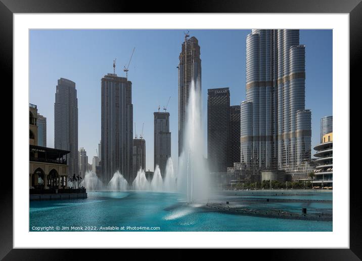 The Dubai Fountain Framed Mounted Print by Jim Monk