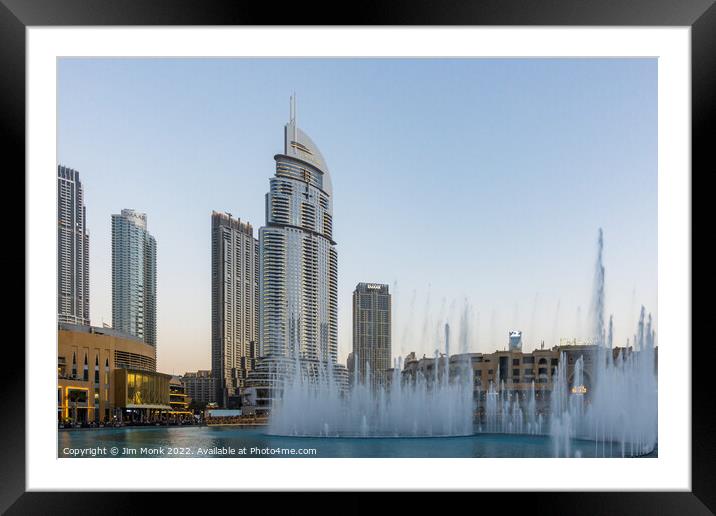 Dubai Fountain  Framed Mounted Print by Jim Monk