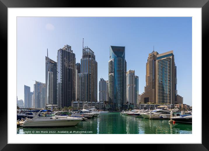 Dubai Marina, UAE Framed Mounted Print by Jim Monk
