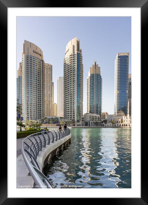 Dubai Marina Walk, UAE Framed Mounted Print by Jim Monk