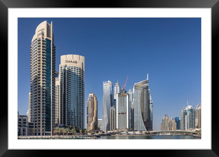 Dubai Marina, United Arab Emirates. Framed Mounted Print by Jim Monk