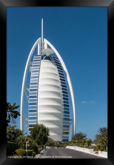 Burj Al Arab, Dubai Framed Print by Jim Monk