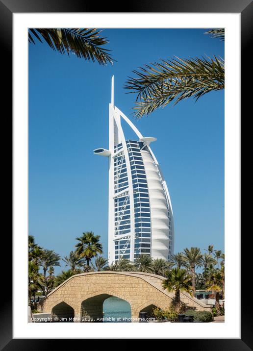 Burj Al Arab in Dubai Framed Mounted Print by Jim Monk