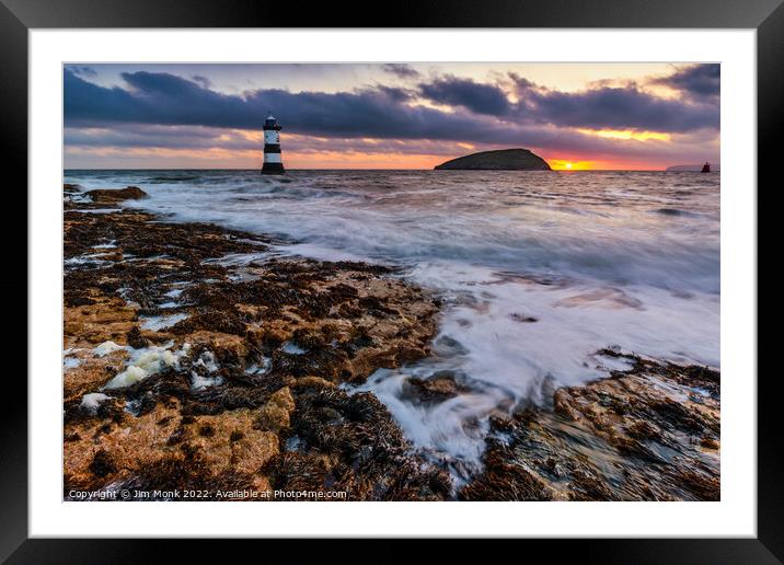 Penmon Point Lighthouse Anglesey Framed Mounted Print by Jim Monk