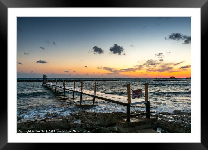 Pathos sunset Framed Mounted Print by Jim Monk