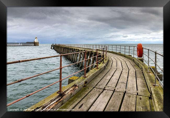 Blyth Pier, Northumberland Framed Print by Jim Monk