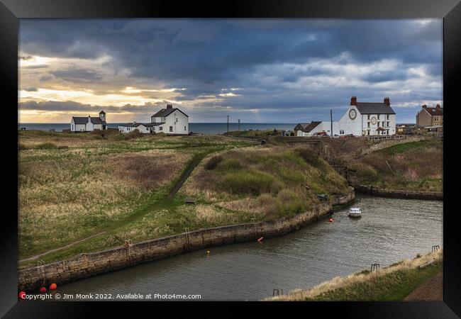 The Harbour at Seaton Sluice Framed Print by Jim Monk