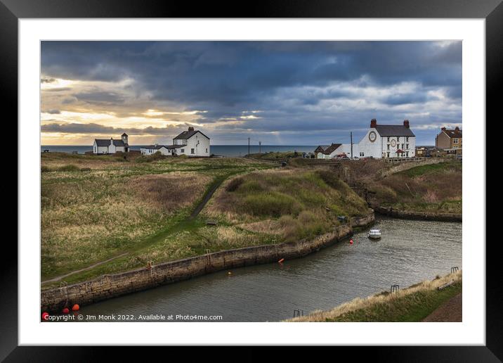 The Harbour at Seaton Sluice Framed Mounted Print by Jim Monk