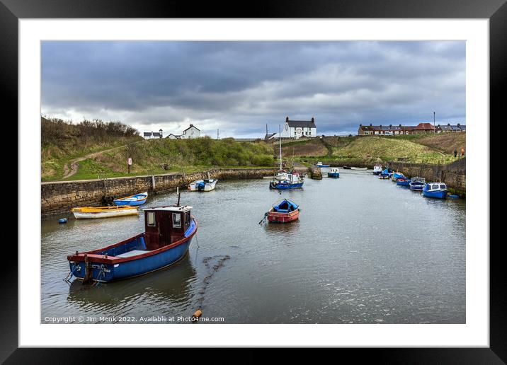 Seaton Sluice Harbour, Northumberland Framed Mounted Print by Jim Monk