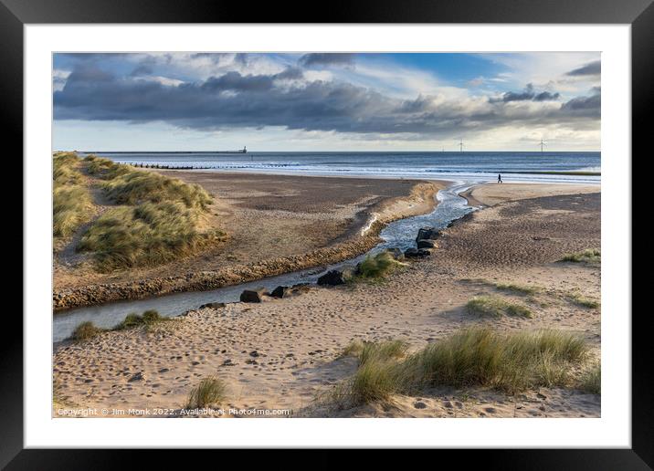 Blyth Beach and Dunes Framed Mounted Print by Jim Monk