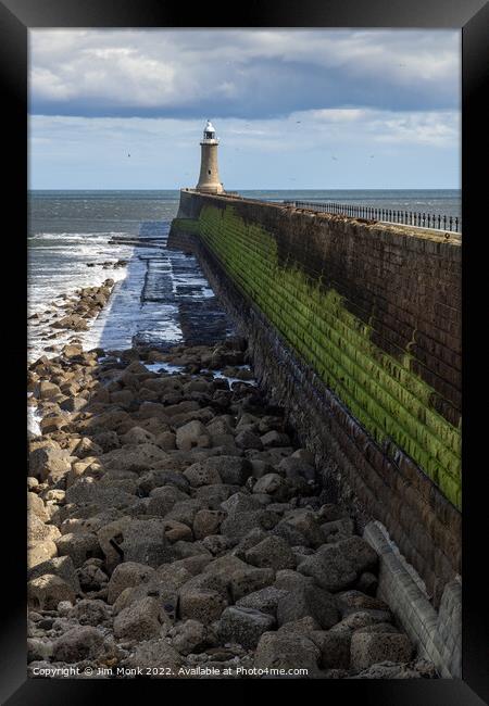 Tynemouth Pier and Lighthouse Framed Print by Jim Monk