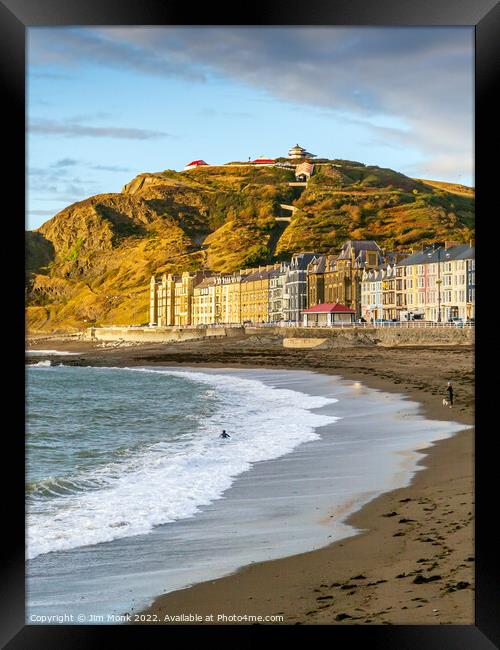 North Beach and Seafront in Aberystwyth Framed Print by Jim Monk