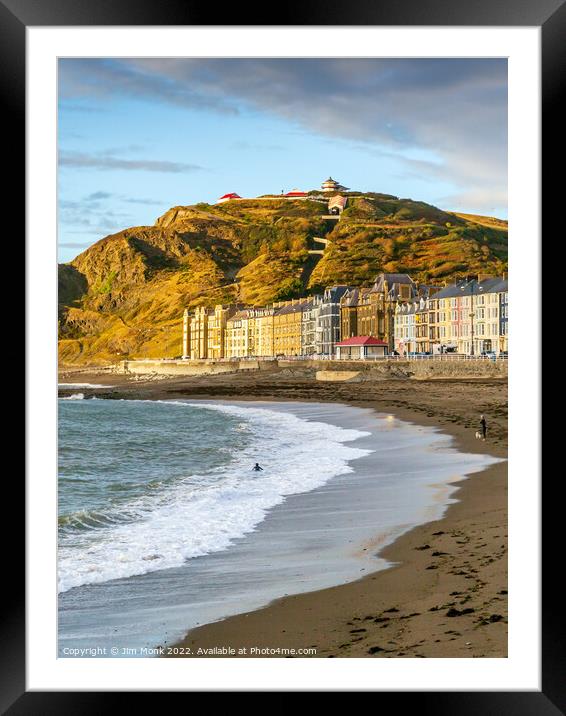 North Beach and Seafront in Aberystwyth Framed Mounted Print by Jim Monk