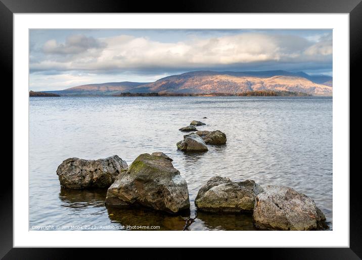 Milarrochy Bay Rocks,  Loch Lomond  Framed Mounted Print by Jim Monk