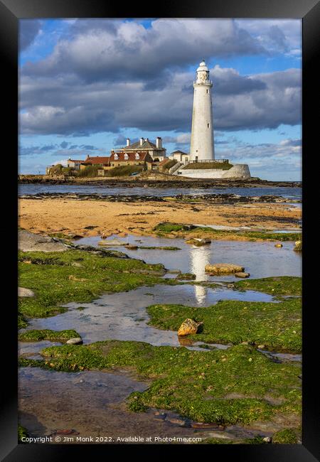 St Marys Lighthouse Whitley Bay Framed Print by Jim Monk