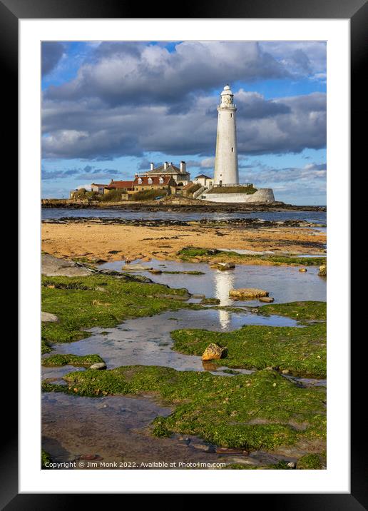 St Marys Lighthouse Whitley Bay Framed Mounted Print by Jim Monk