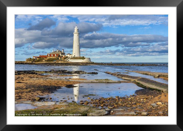 St Marys Lighthouse, Whitley Bay Framed Mounted Print by Jim Monk