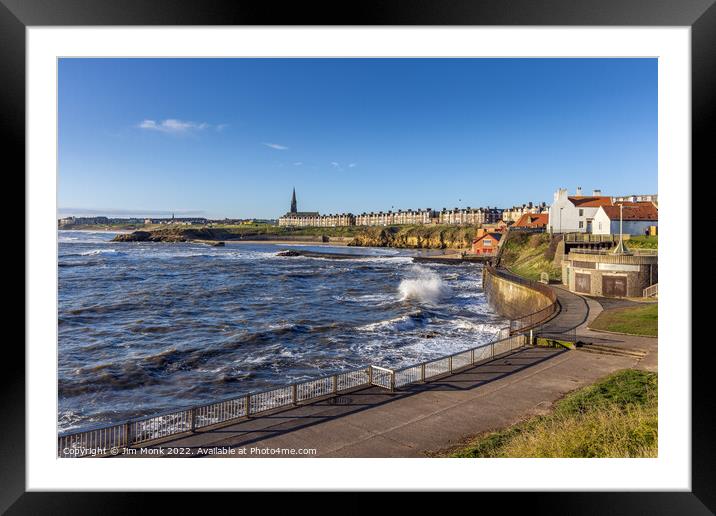 High Tide at Cullercoats Bay Framed Mounted Print by Jim Monk