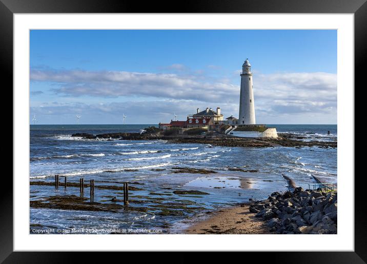 St Marys Lighthouse, Tyne and Wear. Framed Mounted Print by Jim Monk
