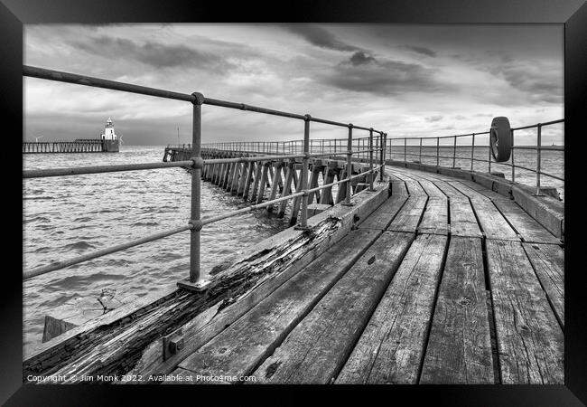 The Old Wooden Pier at Blyth Framed Print by Jim Monk