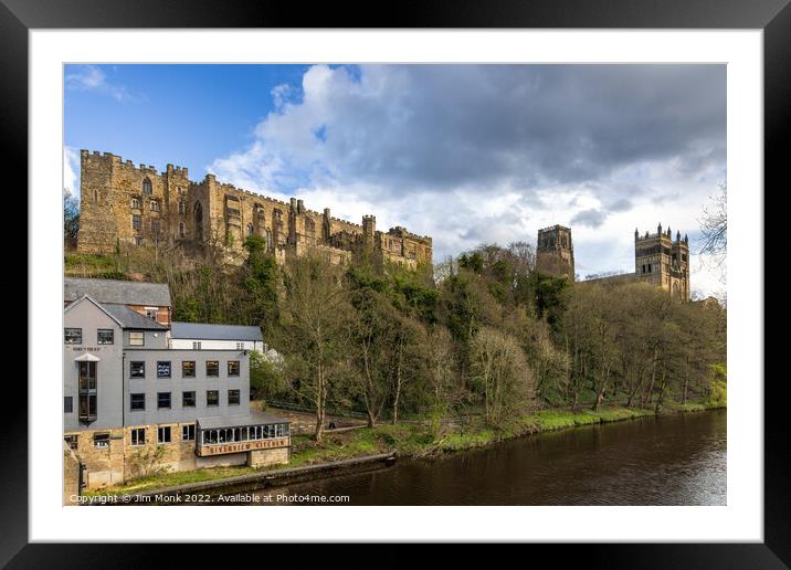 Durham Castle And Cathedral Framed Mounted Print by Jim Monk