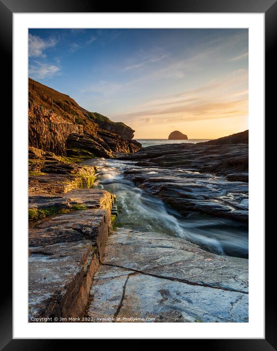 Trebarwith Strand Framed Mounted Print by Jim Monk