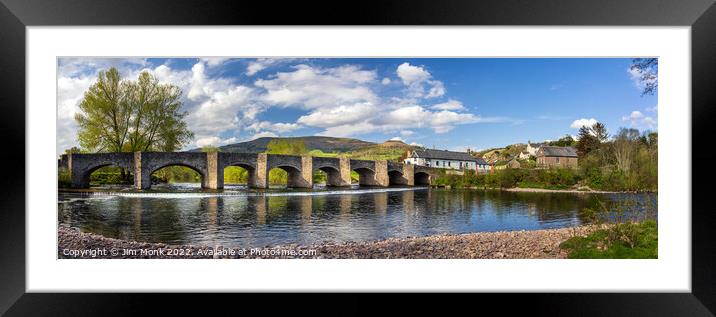 Crickhowell Bridge Panorama Framed Mounted Print by Jim Monk