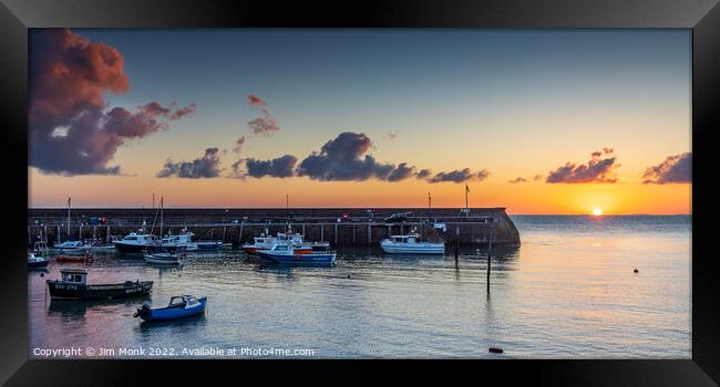Minehead Harbour Sunrise Framed Print by Jim Monk