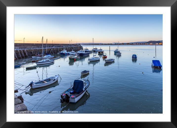 Sunrise at Minehead Harbour  Framed Mounted Print by Jim Monk