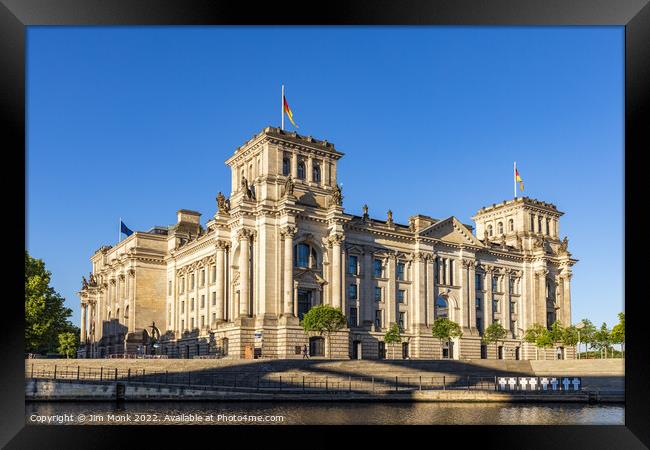 The Reichstag over the River Spree Framed Print by Jim Monk