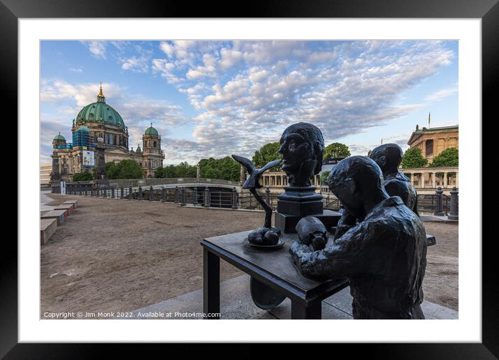 Statue on Burgstrasse Framed Mounted Print by Jim Monk