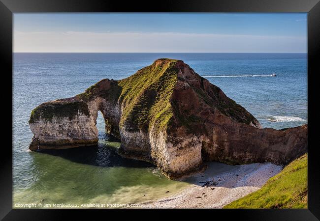 The Drinking Dinosaur, Flamborough Head Framed Print by Jim Monk